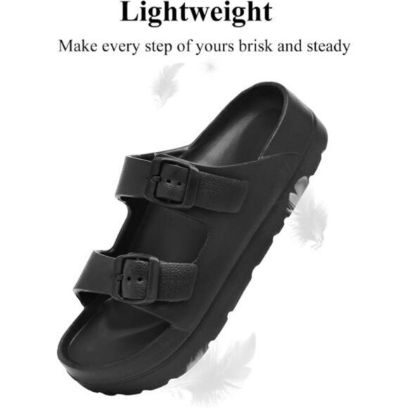 Womens platform sandals arch support slip on buckle comfort beach slides EVA - Picture 6 of 7